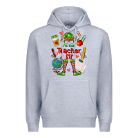 Heather Grey im the teacher elf Premium Hoodie - FaDigitalArtStudio