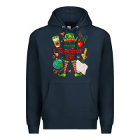 Navy im the teacher elf Premium Hoodie - FaDigitalArtStudio