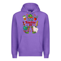 Purple im the teacher elf Premium Hoodie - FaDigitalArtStudio