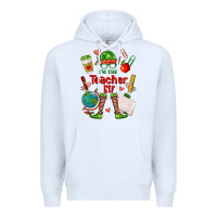 White im the teacher elf Premium Hoodie - FaDigitalArtStudio