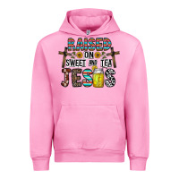 Fuchsia Pink raised on sweet and tea jesus Urban Hoodie - CowhideDigitalArt