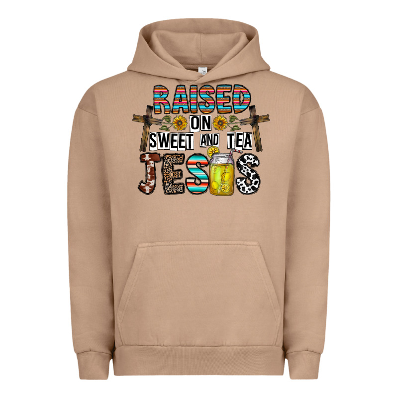 Raised On Sweet And Tea Jesus Urban Hoodie by CowhideDigitalArt | Teevron