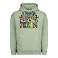 Pigment Oil Green raised on sweet and tea jesus Urban Hoodie - CowhideDigitalArt