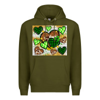 Army Green St. Patrick's Day hearts tumbler Premium Hoodie - Neo Western