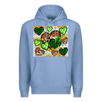 Colony Blue St. Patrick's Day hearts tumbler Premium Hoodie - Neo Western