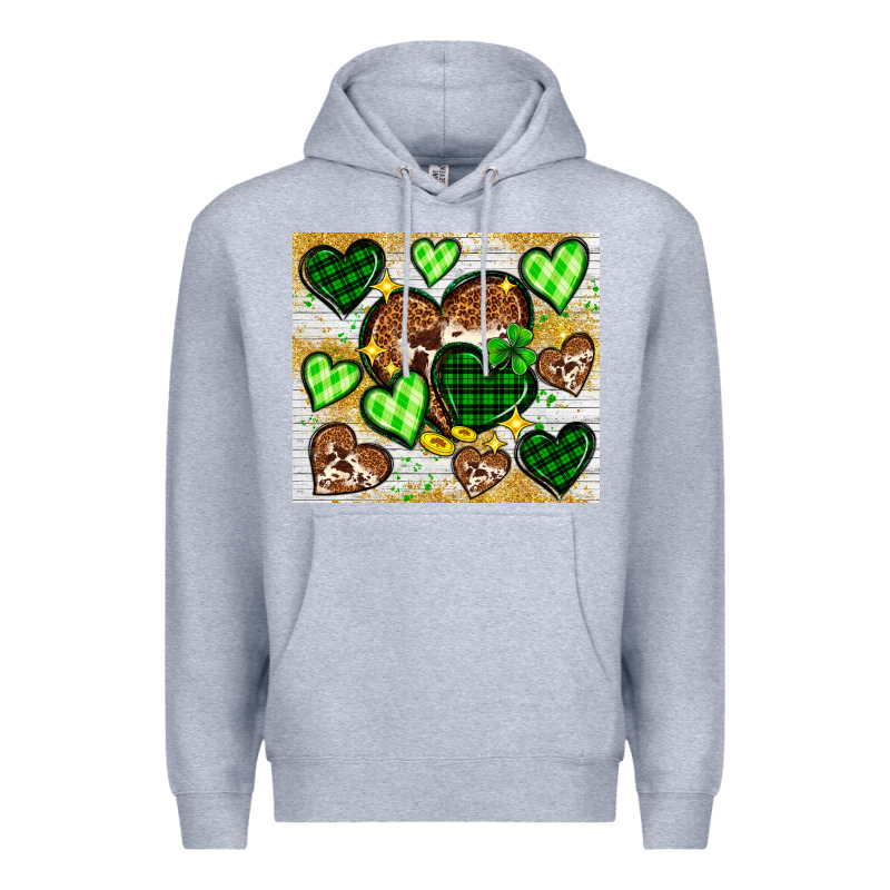 St. Patrick's Day Hearts Tumbler Premium Hoodie by Neo Western | Teevron
