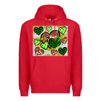 Red St. Patrick's Day hearts tumbler Premium Hoodie - Neo Western