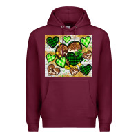 Burgundy St. Patrick's Day hearts tumbler Premium Hoodie - Neo Western