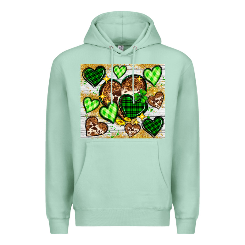 St. Patrick's Day Hearts Tumbler Premium Hoodie by Neo Western | Teevron
