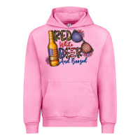 Fuchsia Pink red white beer and boozed Urban Hoodie - CowhideDigitalArt