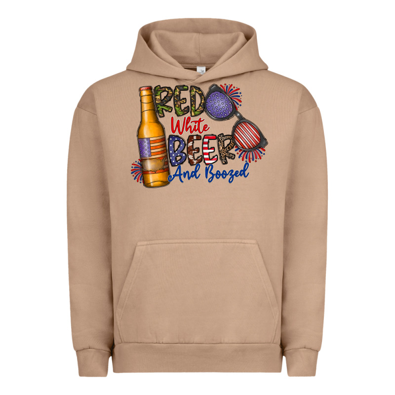 Red White Beer And Boozed Urban Hoodie by CowhideDigitalArt | Teevron