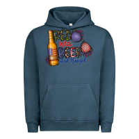 Pigment Midnight Navy red white beer and boozed Urban Hoodie - CowhideDigitalArt
