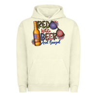 Pigment Pistachio red white beer and boozed Urban Hoodie - CowhideDigitalArt