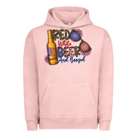 Pigment Salmon red white beer and boozed Urban Hoodie - CowhideDigitalArt