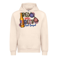 Sandshell red white beer and boozed Urban Hoodie - CowhideDigitalArt
