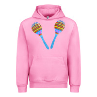 Fuchsia Pink blue maracas Urban Hoodie - FaDigitalArtStudio
