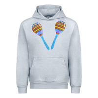 Heather Grey blue maracas Urban Hoodie - FaDigitalArtStudio