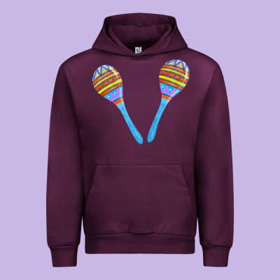 Blue Maracas Urban Hoodie Designed By Fadigitalartstudio