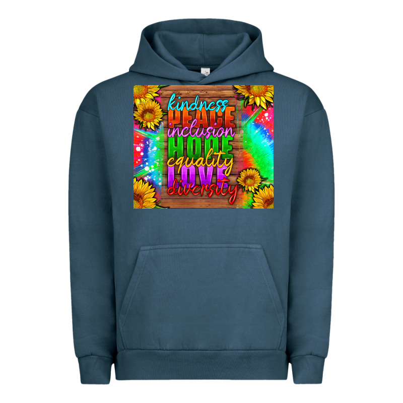 Kindness Peace Inclusion Hope Equality Love Diversity Urban Hoodie by HRA Design Shop | Teevron