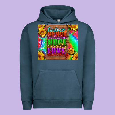 Kindness Peace Inclusion Hope Equality Love Diversity Urban Hoodie Designed By Hra Design Shop