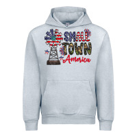 Heather Grey small town america Urban Hoodie - CowhideDigitalArt