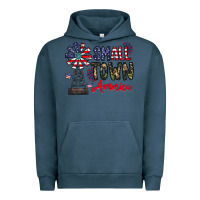 Pigment Midnight Navy small town america Urban Hoodie - CowhideDigitalArt