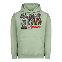 Pigment Oil Green small town america Urban Hoodie - CowhideDigitalArt