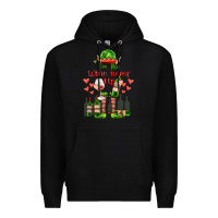 Black im the wine lover elf Premium Hoodie - FaDigitalArtStudio