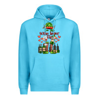 Ocean Blue im the wine lover elf Premium Hoodie - FaDigitalArtStudio