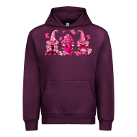 Mauve Wine breast cancer gnomies Urban Hoodie - FaDigitalArtStudio