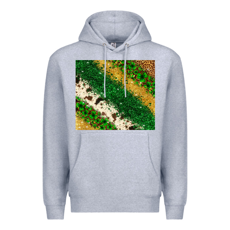 St. Patrick's Day Leopard Cowhide Glitter Tumbler Premium Hoodie by Neo Western | Teevron