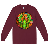 Burgundy lobster round Long Sleeve Tee - BarkalooDesign