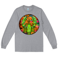 Heather Grey lobster round Long Sleeve Tee - BarkalooDesign