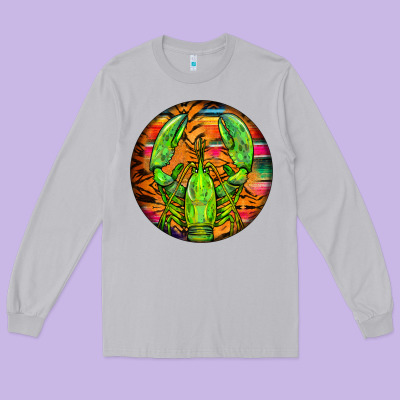 Lobster Round Long Sleeve Tee Designed By Barkaloodesign