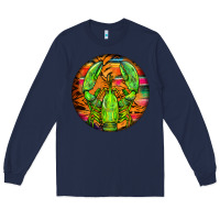 Navy lobster round Long Sleeve Tee - BarkalooDesign