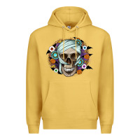 Antique Gold Halloween Skeleton Premium Hoodie - CowhideDigitalArt