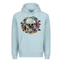 Blue Mist Halloween Skeleton Premium Hoodie - CowhideDigitalArt