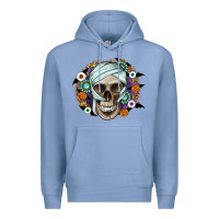 Colony Blue Halloween Skeleton Premium Hoodie - CowhideDigitalArt