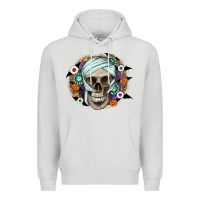 Dove Grey Halloween Skeleton Premium Hoodie - CowhideDigitalArt