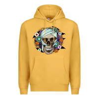 Mustard Halloween Skeleton Premium Hoodie - CowhideDigitalArt
