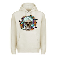 Oatmeal Heather Halloween Skeleton Premium Hoodie - CowhideDigitalArt