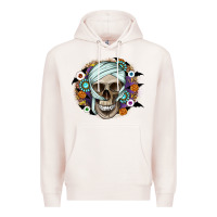 Pale Pink Halloween Skeleton Premium Hoodie - CowhideDigitalArt
