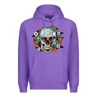 Purple Halloween Skeleton Premium Hoodie - CowhideDigitalArt