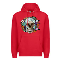 Red Halloween Skeleton Premium Hoodie - CowhideDigitalArt
