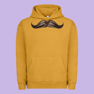 Brown Moustache Fa Element Urban Hoodie Designed By Fadigitalartstudio