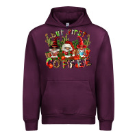 Mauve Wine but first coffee Urban Hoodie - FaDigitalArtStudio