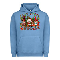 Pigment Pebble Blue but first coffee Urban Hoodie - FaDigitalArtStudio