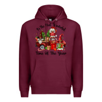 Burgundy its the most wonderful time of the year Premium Hoodie - FaDigitalArtStudio
