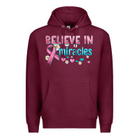 Burgundy believe in miracles with ribbon Premium Hoodie - HRA Design Shop