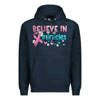 Navy believe in miracles with ribbon Premium Hoodie - HRA Design Shop